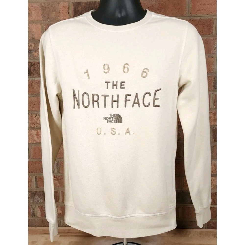 The North‎ Face TNF Cream Sweatshirt Crewneck Fleece 1966 USA Mens Small